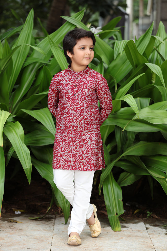 Maroon Kurta Set for Boys