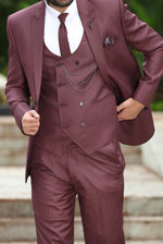 Maroon 3-piece elegant formal fashion Men suits