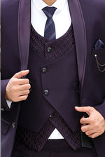 Lavender 3-piece solid elegant formal fashion Men suits