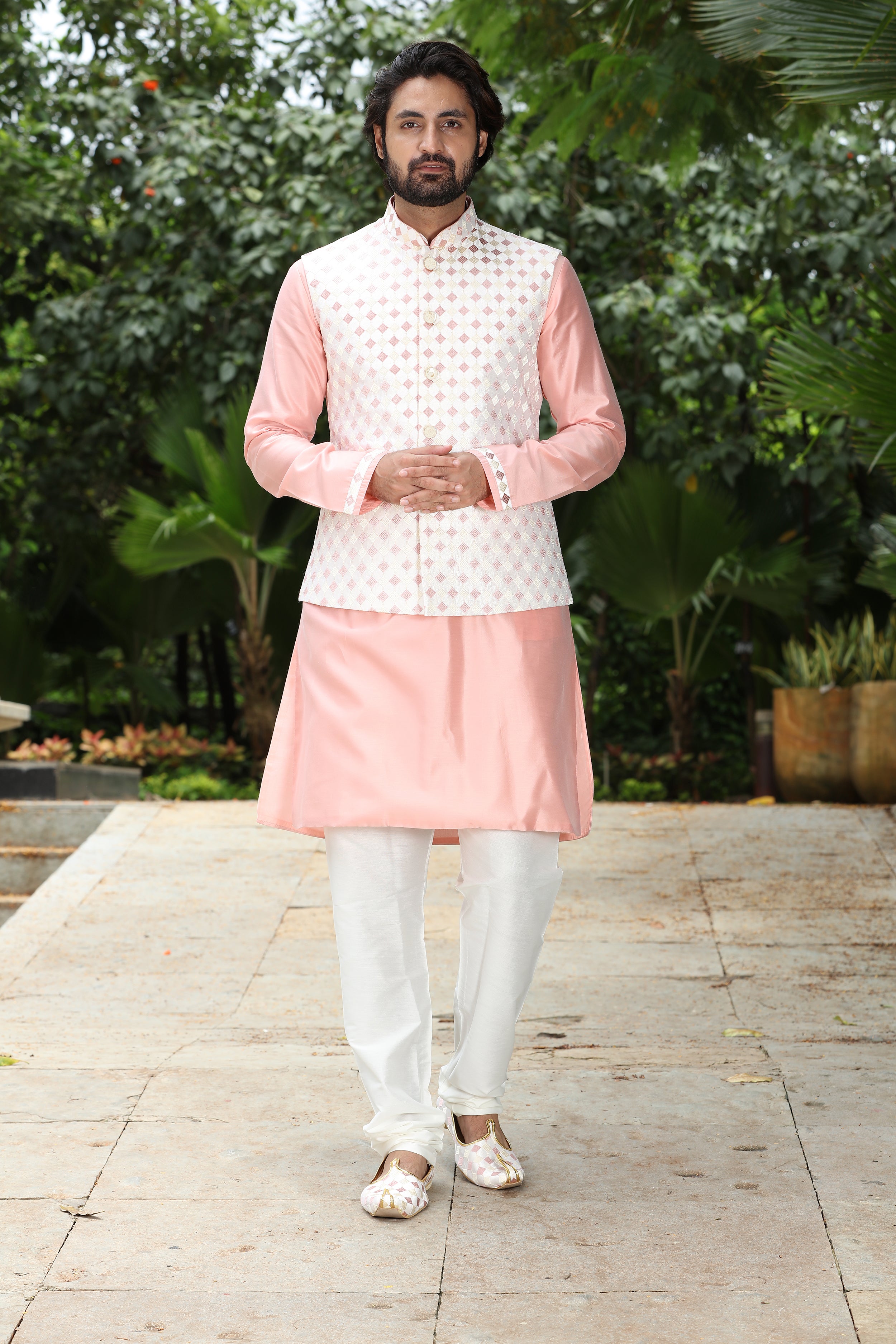 Buy Hangup Dark Pink Self Design Kurta Harem Set With Nehru Jacket for  Men's Online @ Tata CLiQ