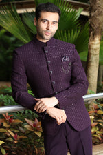 Purple Readymade Jodhpuri Suit for Men