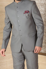 Grey Readymade Jodhpuri Suit for Men