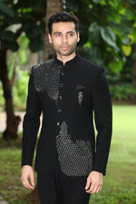 Black Designer Jodhpuri Suit For Reception