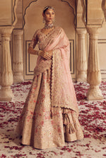 Light Beige Embroidered Silk Bridal Lehenga