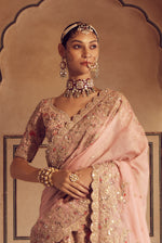 Light Beige Embroidered Silk Bridal Lehenga