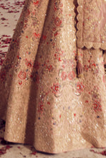 Light Beige Embroidered Silk Bridal Lehenga